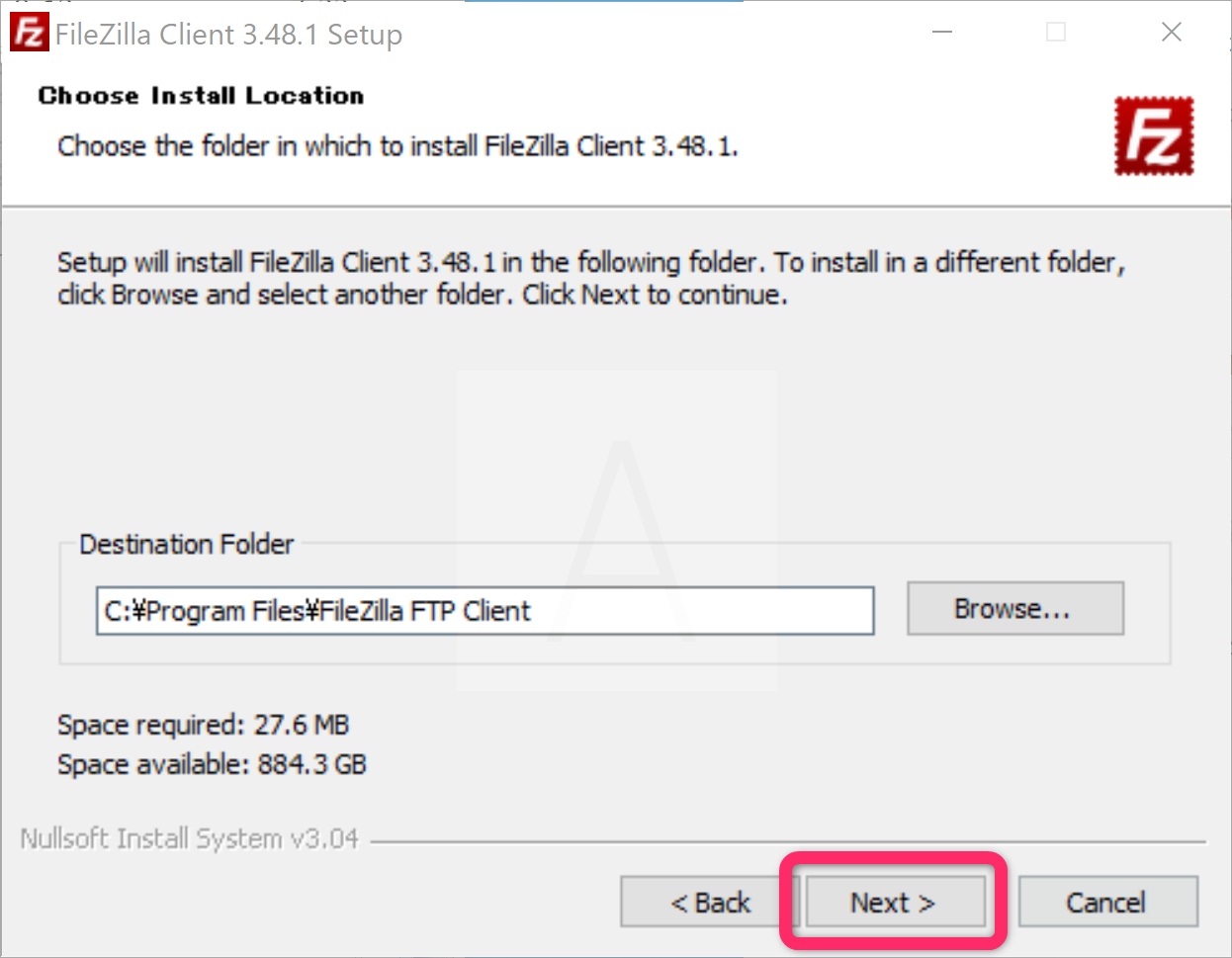FileZillaのインストール